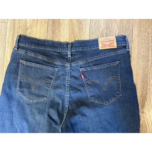 LEVIS CLASSIC STRAIGHT DENIM BLUE JEANS WOMENS SIZE 14M -W32 L30 STRETCH - Picture 4 of 9